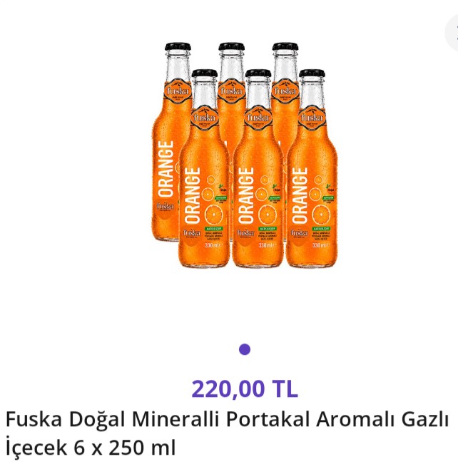 Fuska doğal mineralli Portakal aromalı 6X250